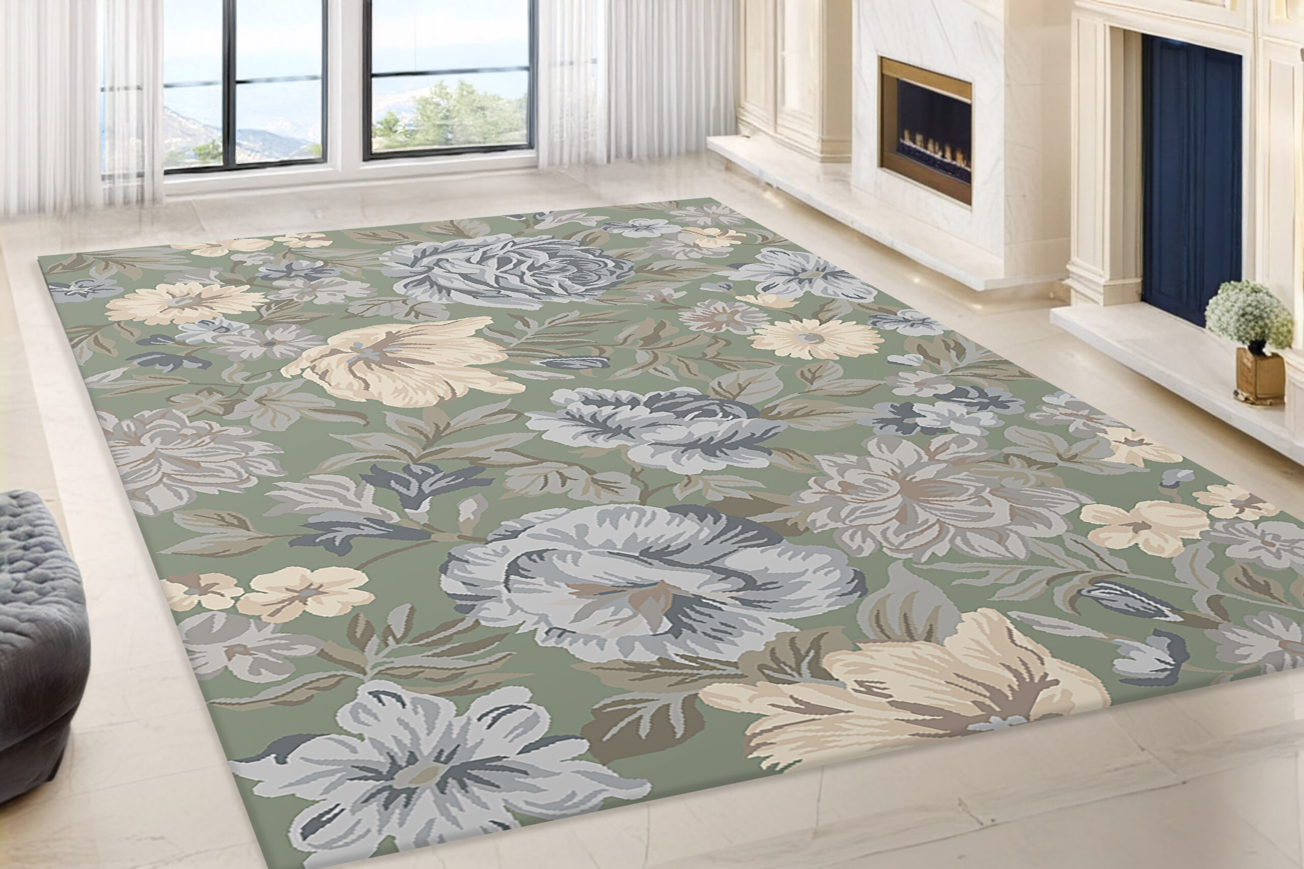 Dynamic Daisy 9091-499 Light Green/multi Area Rug - Image 2