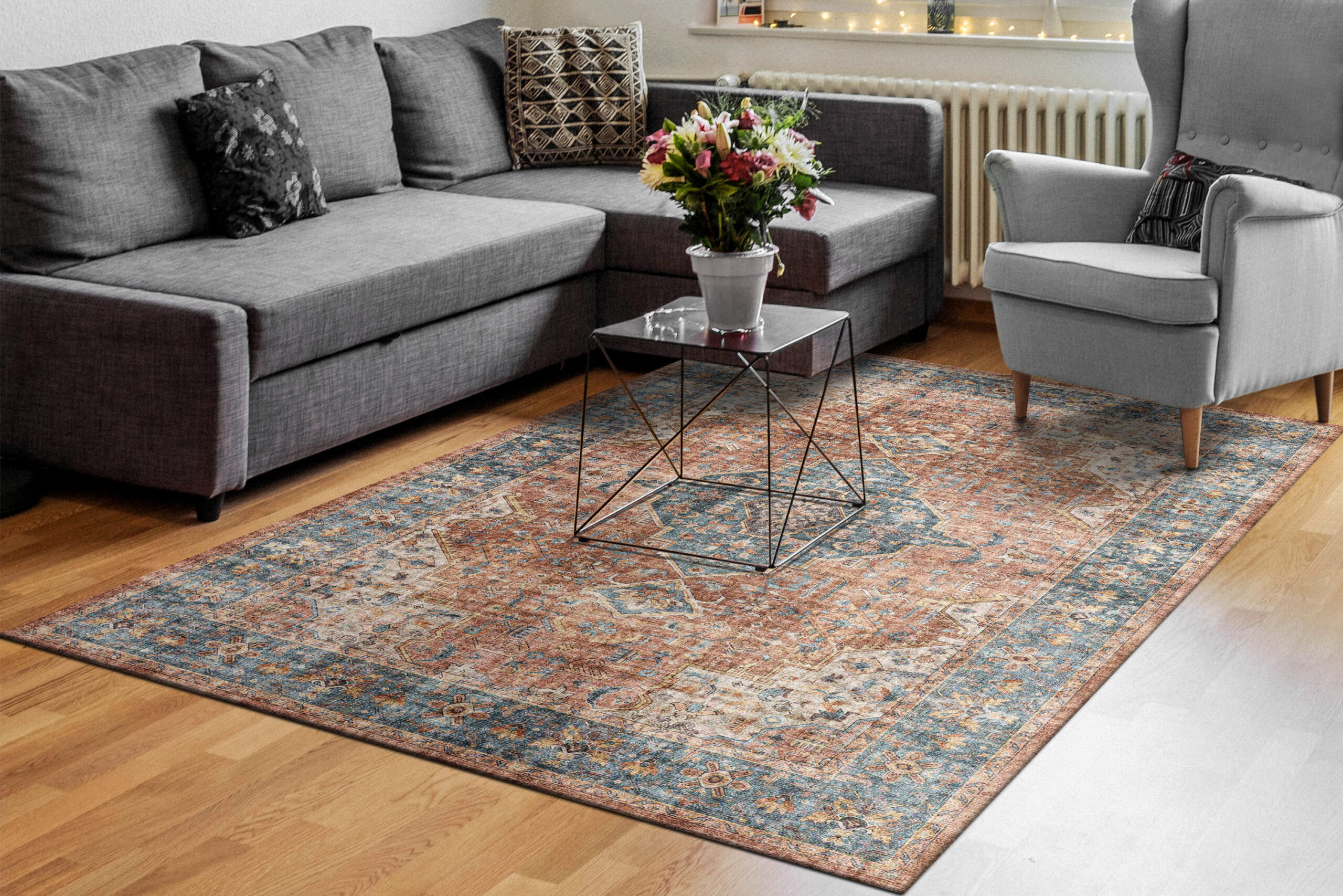 Dynamic Elise 6305-351 Red/blue/beige Area Rug - Image 2