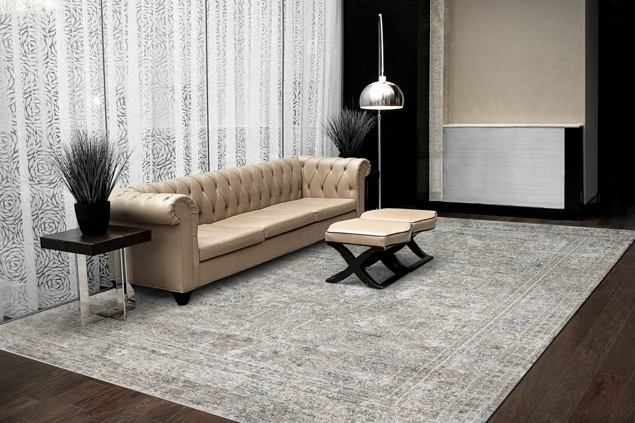 Dynamic Flare 14741-815 Beige/ivory/blue Area Rug - Image 4