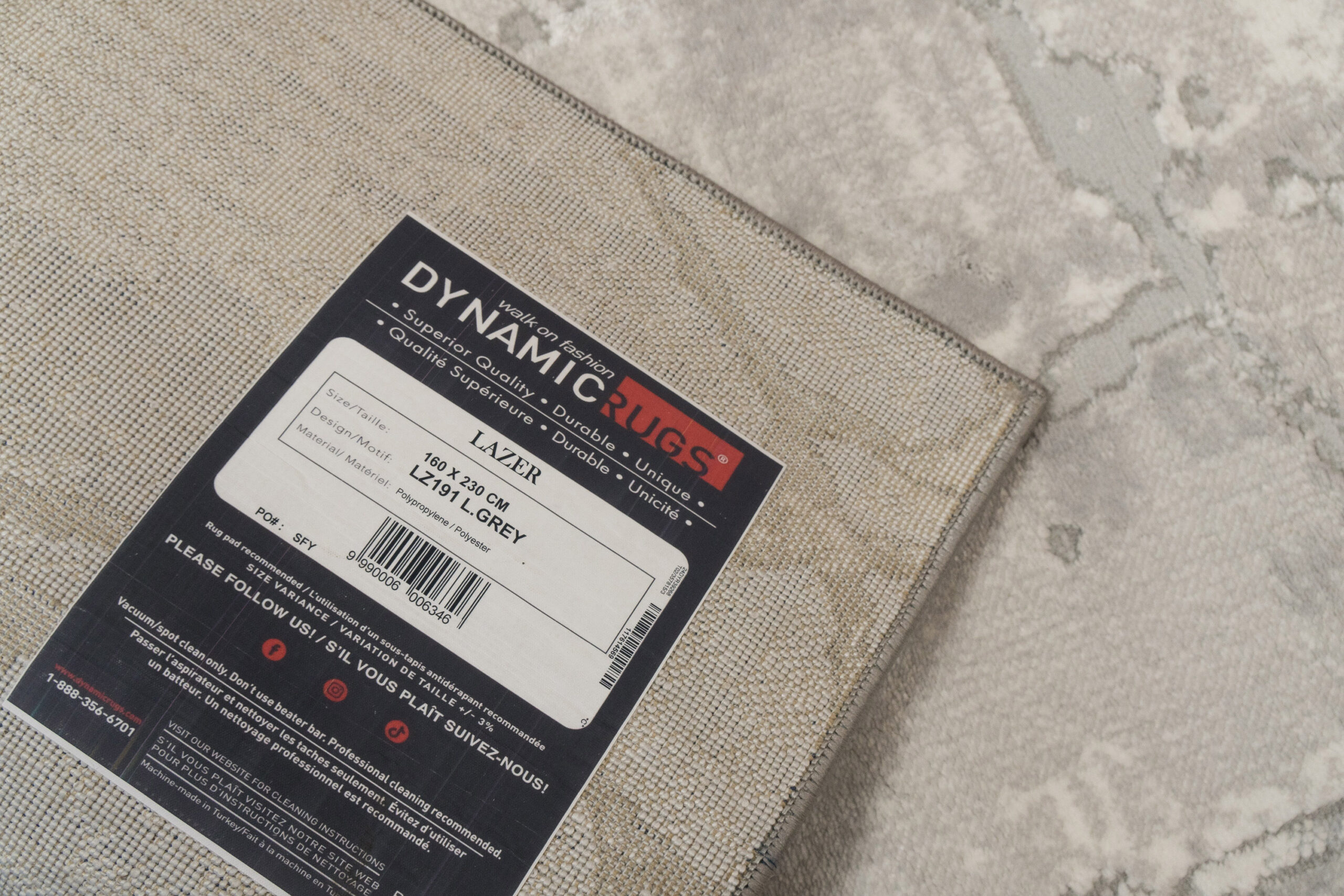 Dynamic Lazer 12676-190 Light Grey Area Rug - Image 3