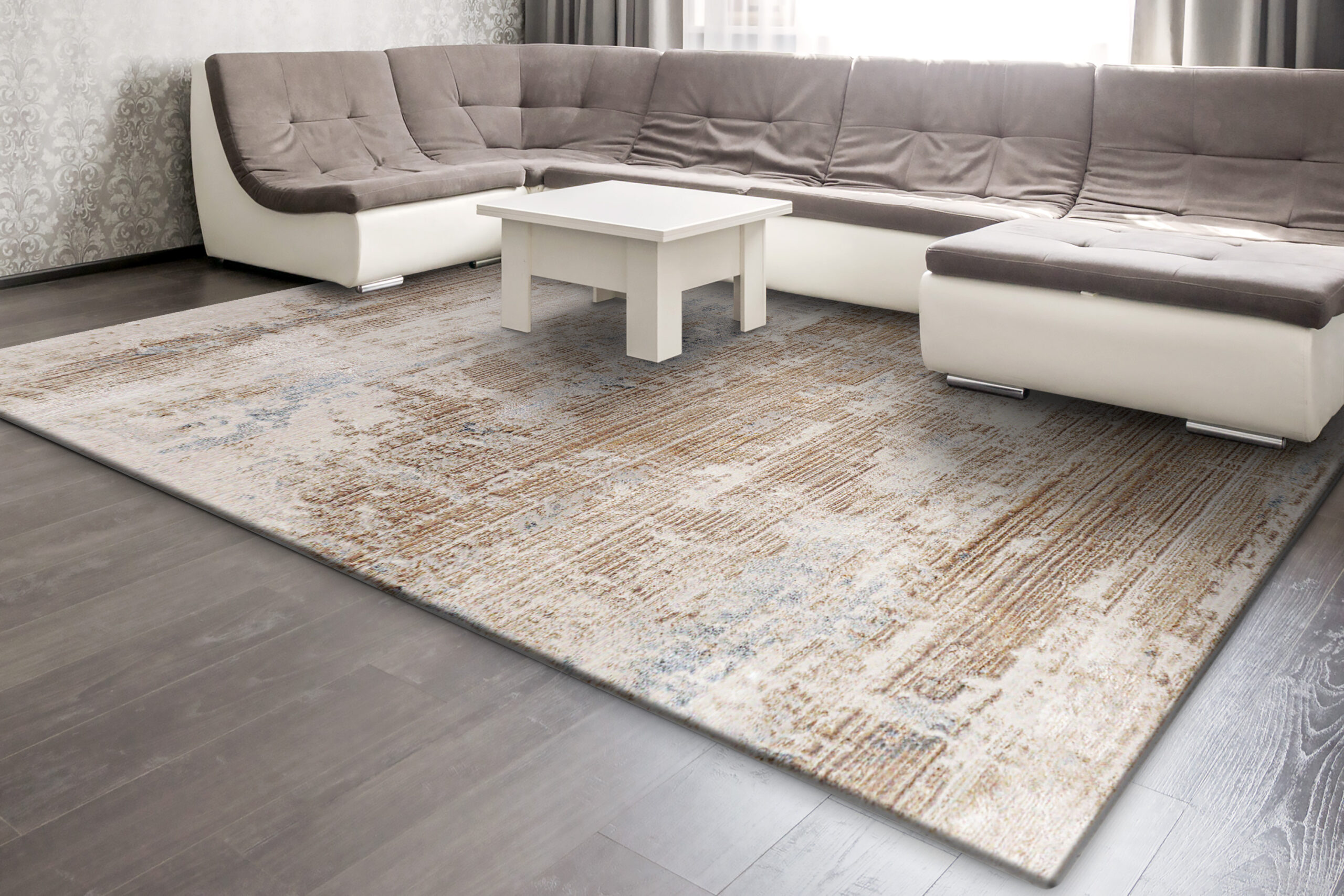 Dynamic Obsession 9533-185 Cream/beige/blue Area Rug - Image 2