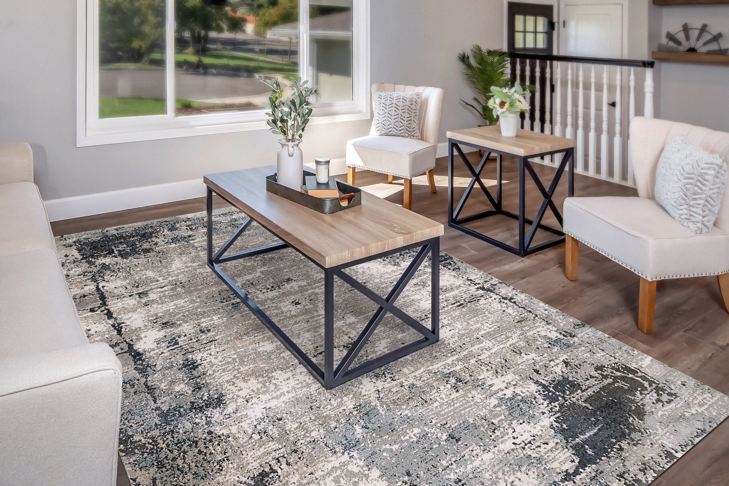 Dynamic Riley 6031-905 Grey/blue Area Rug - Image 4