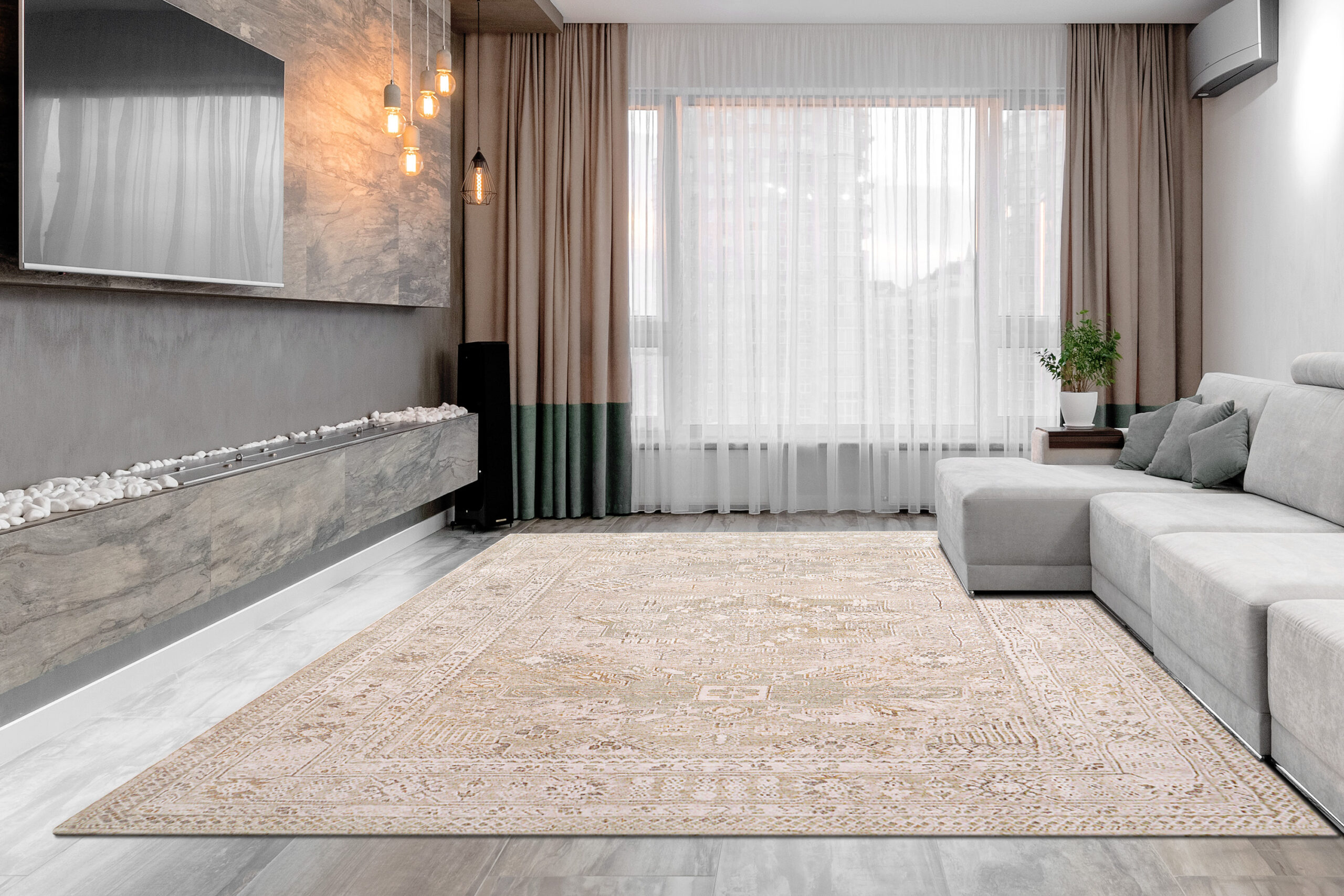 Dynamic Sahara 5971-890 Beige/grey Area Rug - Image 4