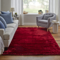 Alternative view of Feizy Indochine Modern Solid 4550F Red/Purple Area Rug