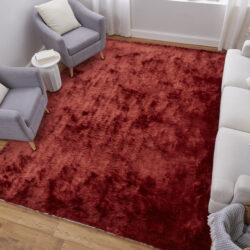 Alternative view of Feizy Indochine Modern Solid 4550F Red/Orange Area Rug