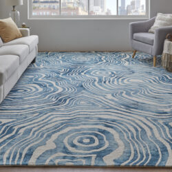 Alternative view of Feizy Lorrain Modern Abstract 8920F Blue/Ivory Area Rug