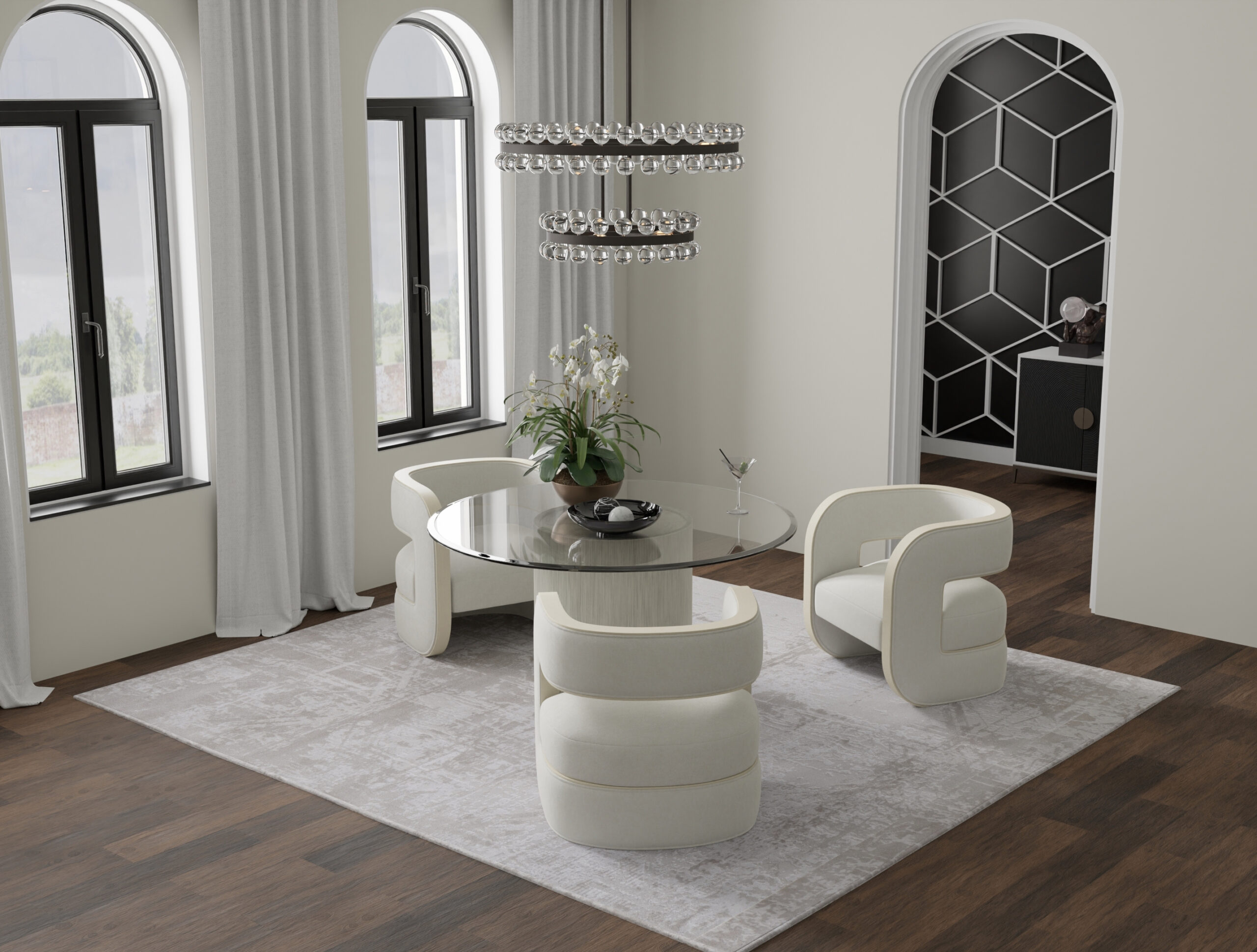 Feizy Prasad Modern Abstract 39NAF Ivory/Taupe/Silver Area Rug - Image 8