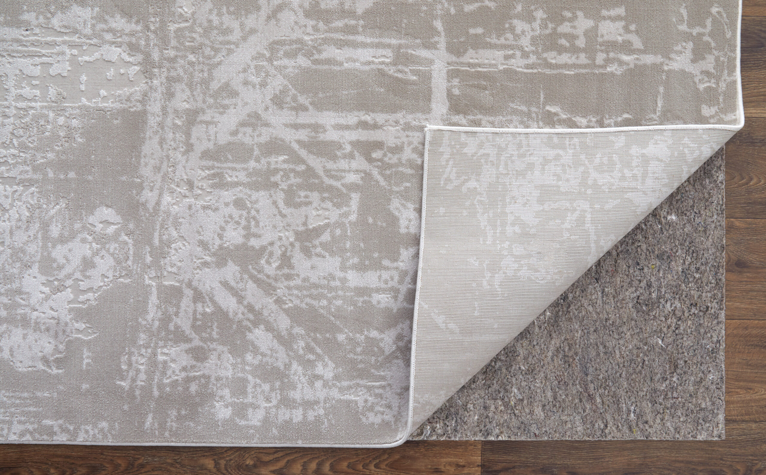 Feizy Prasad Modern Abstract 39NAF Ivory/Taupe/Silver Area Rug - Image 9
