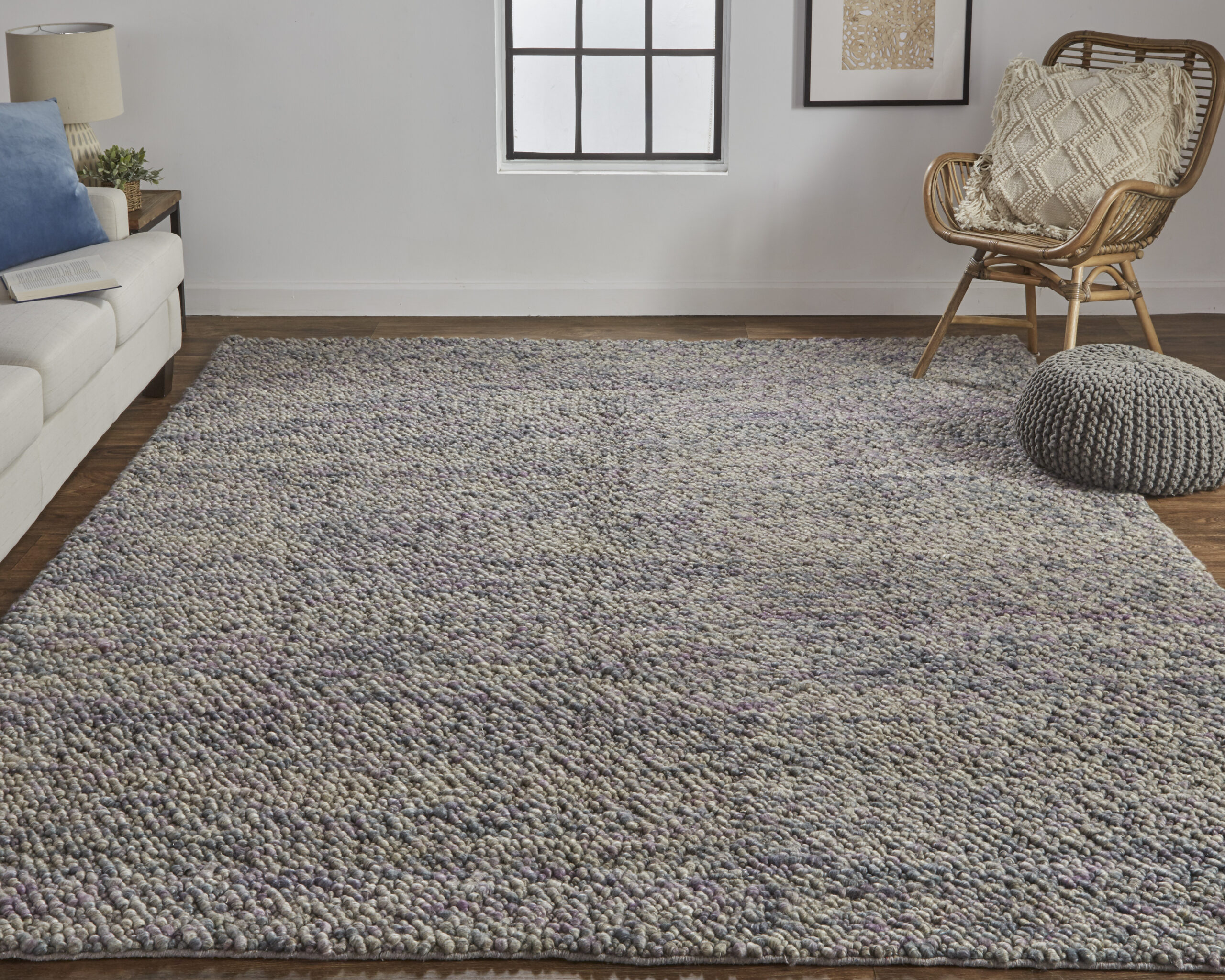 Feizy Berkeley Transitional Abstract 0821F Purple/Taupe/Gray Area Rug - Image 2