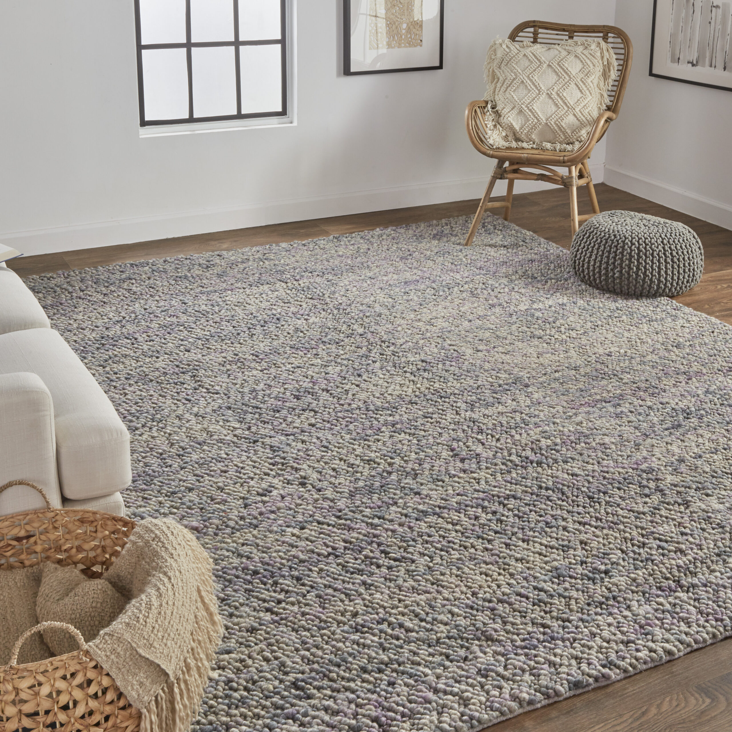 Feizy Berkeley Transitional Abstract 0821F Purple/Taupe/Gray Area Rug - Image 5