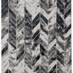 Feizy Micah Modern Chevron 3048F Black/Gray/Silver Area Rug