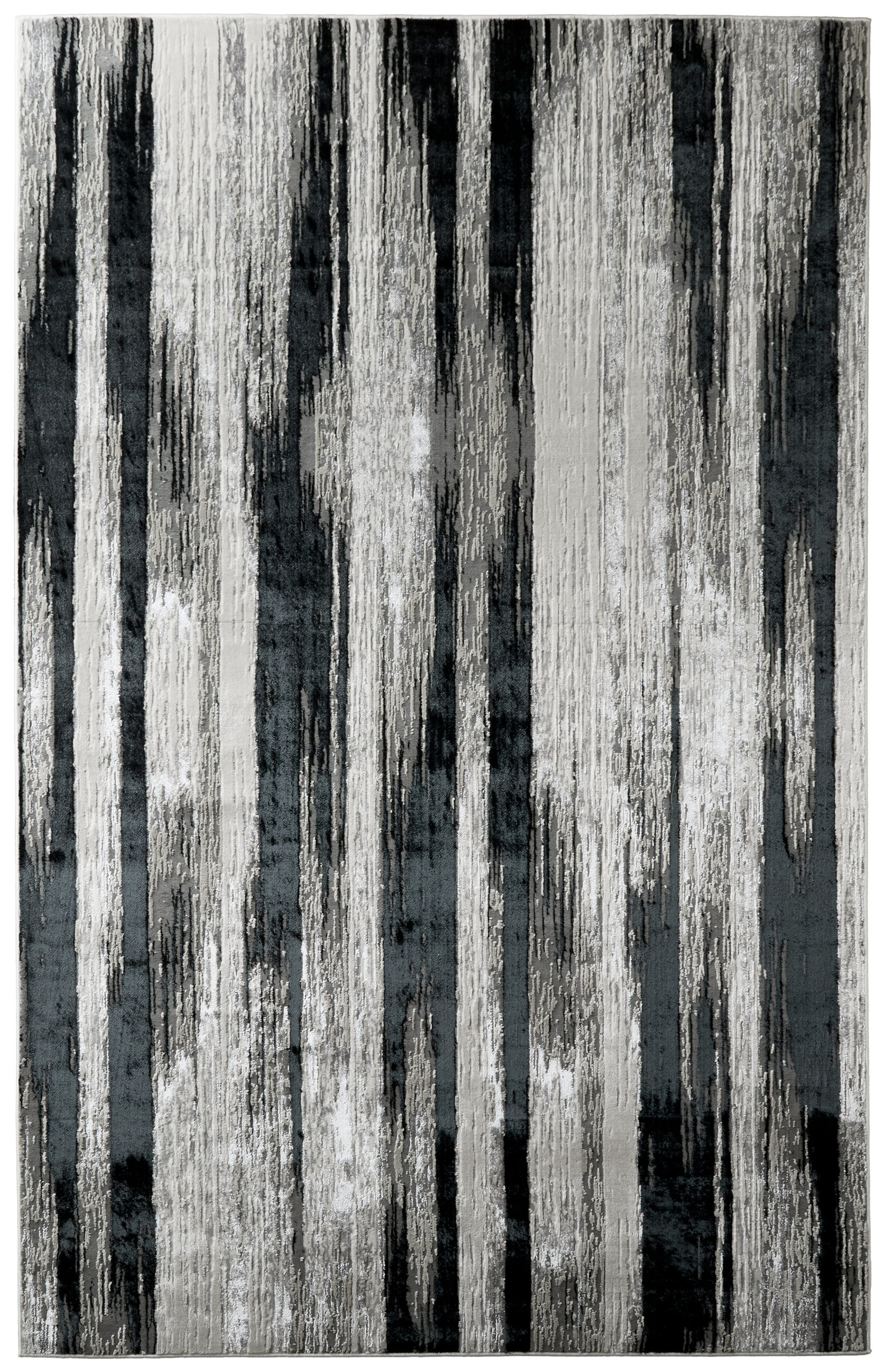 Feizy Micah Modern Abstract 3338F Black/Silver/Gray Area Rug