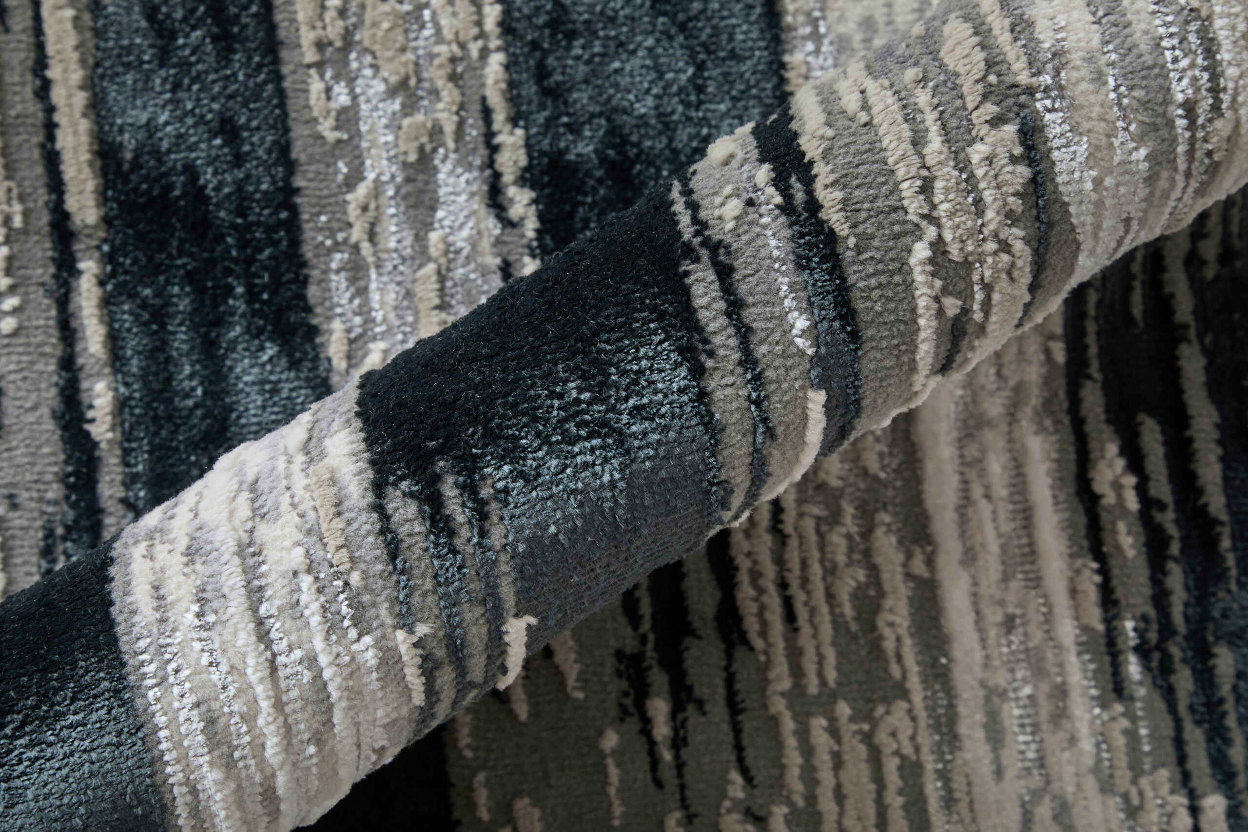 Feizy Micah Modern Abstract 3338F Black/Silver/Gray Area Rug - Image 4