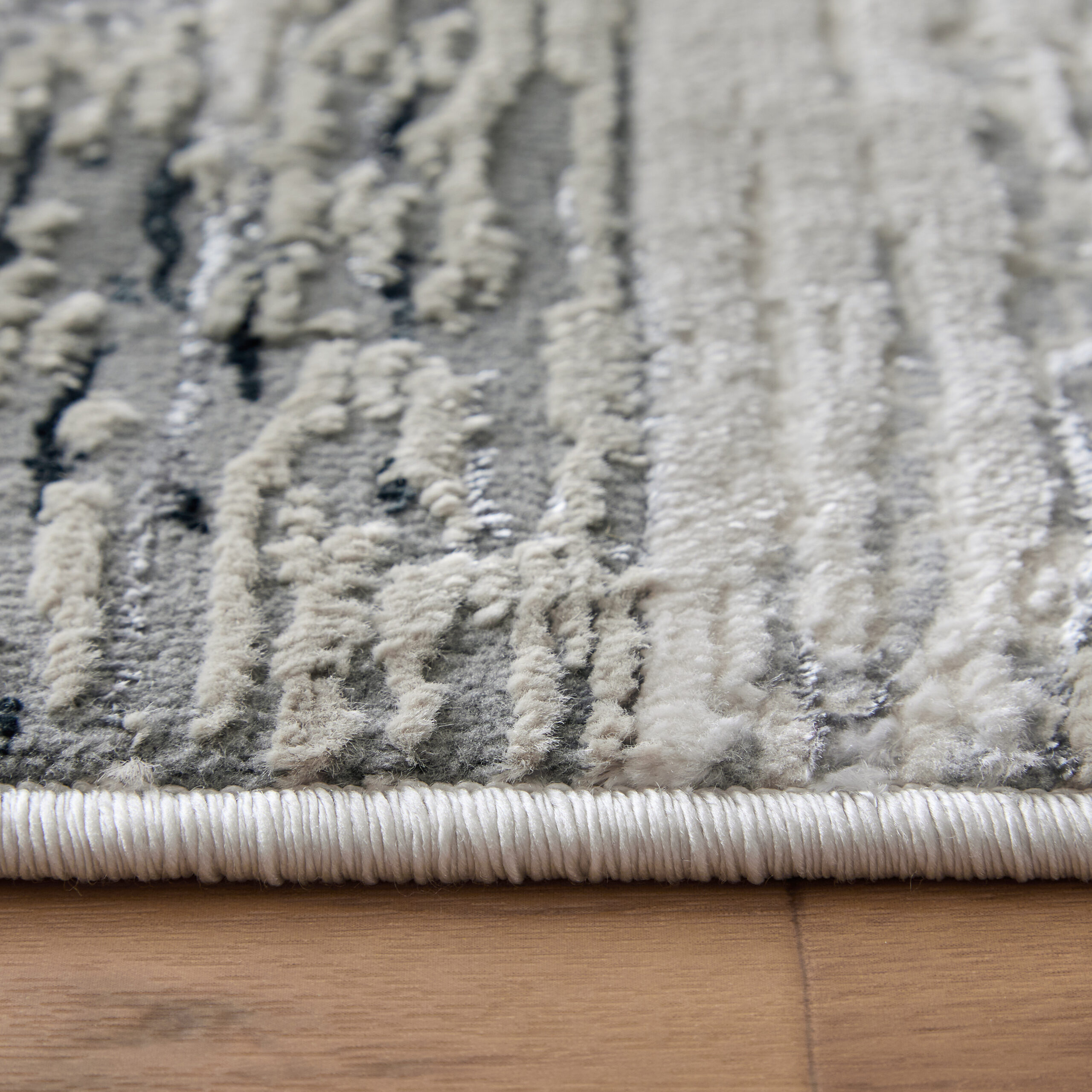 Feizy Micah Modern Abstract 3338F Black/Silver/Gray Area Rug - Image 6