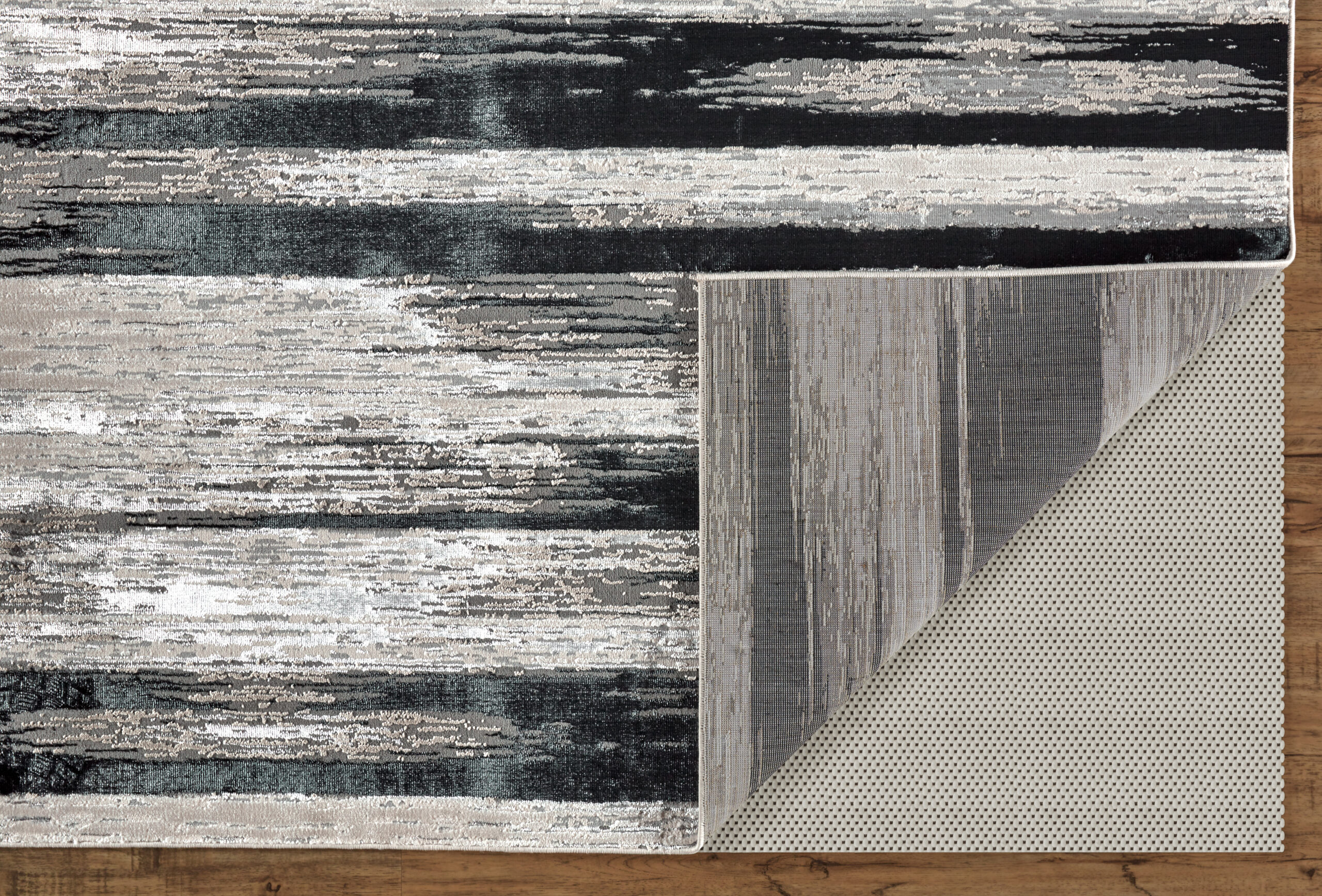 Feizy Micah Modern Abstract 3338F Black/Silver/Gray Area Rug - Image 8