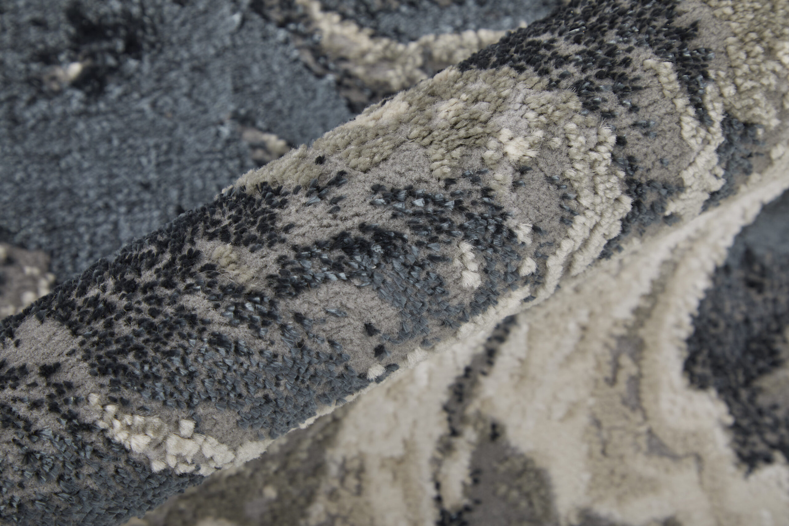 Feizy Micah Modern Abstract 39LPF Ivory/Black/Taupe Area Rug - Image 4