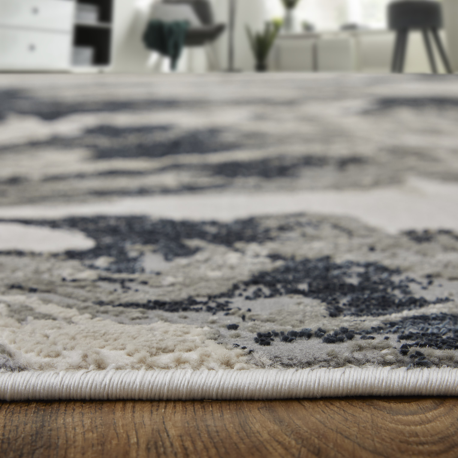 Feizy Micah Modern Abstract 39LPF Ivory/Black/Taupe Area Rug - Image 6