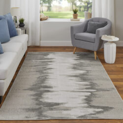 Alternative view of Feizy Micah Modern Abstract 39LQF Gray/Taupe/Ivory Area Rug