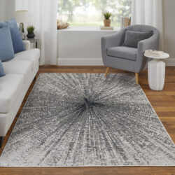 Alternative view of Feizy Micah Modern Abstract 39LTF Ivory/Gray/Blue Area Rug