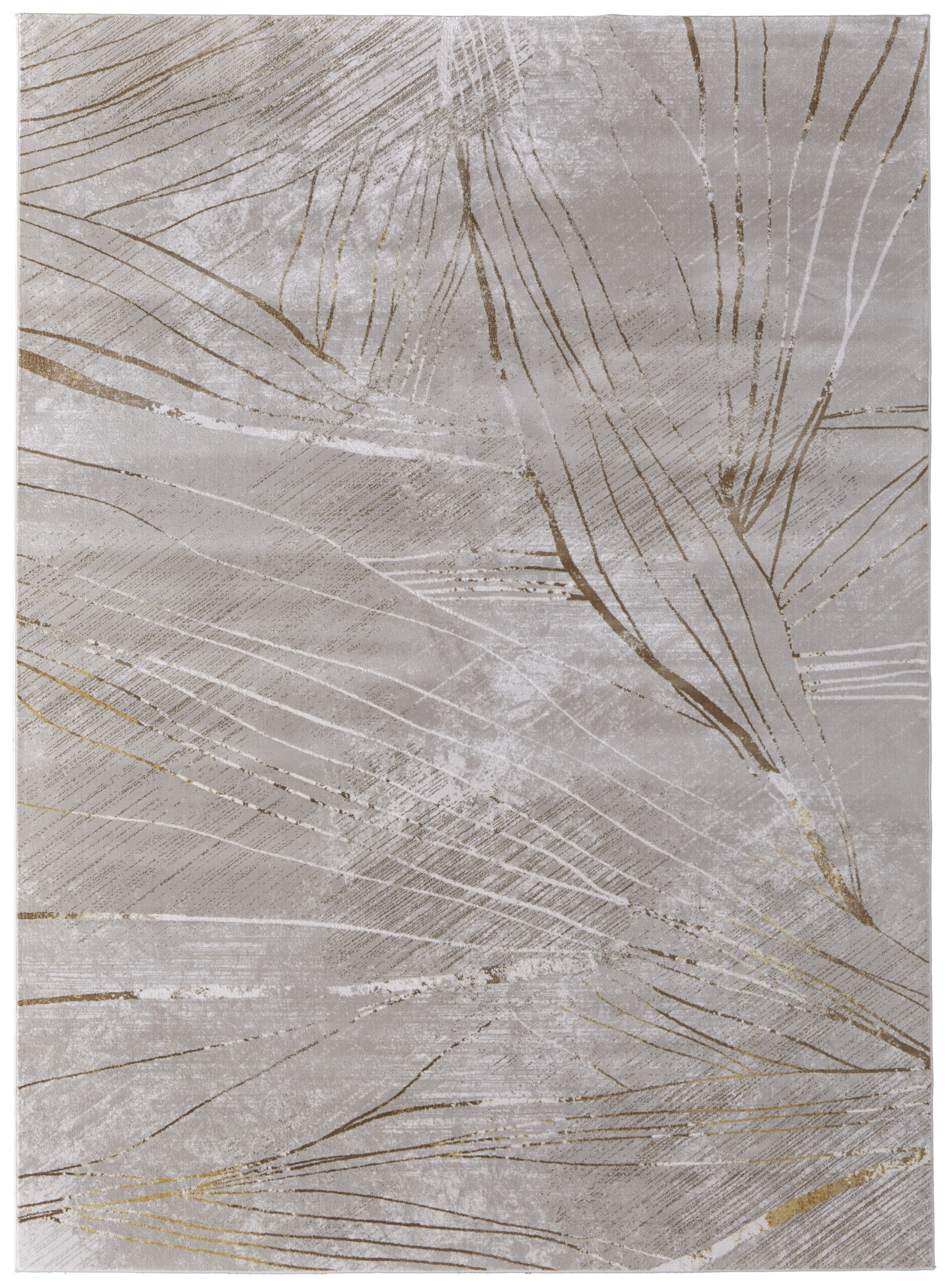 Feizy Waldor Modern Abstract 39NBF Taupe/Brown/Silver Area Rug