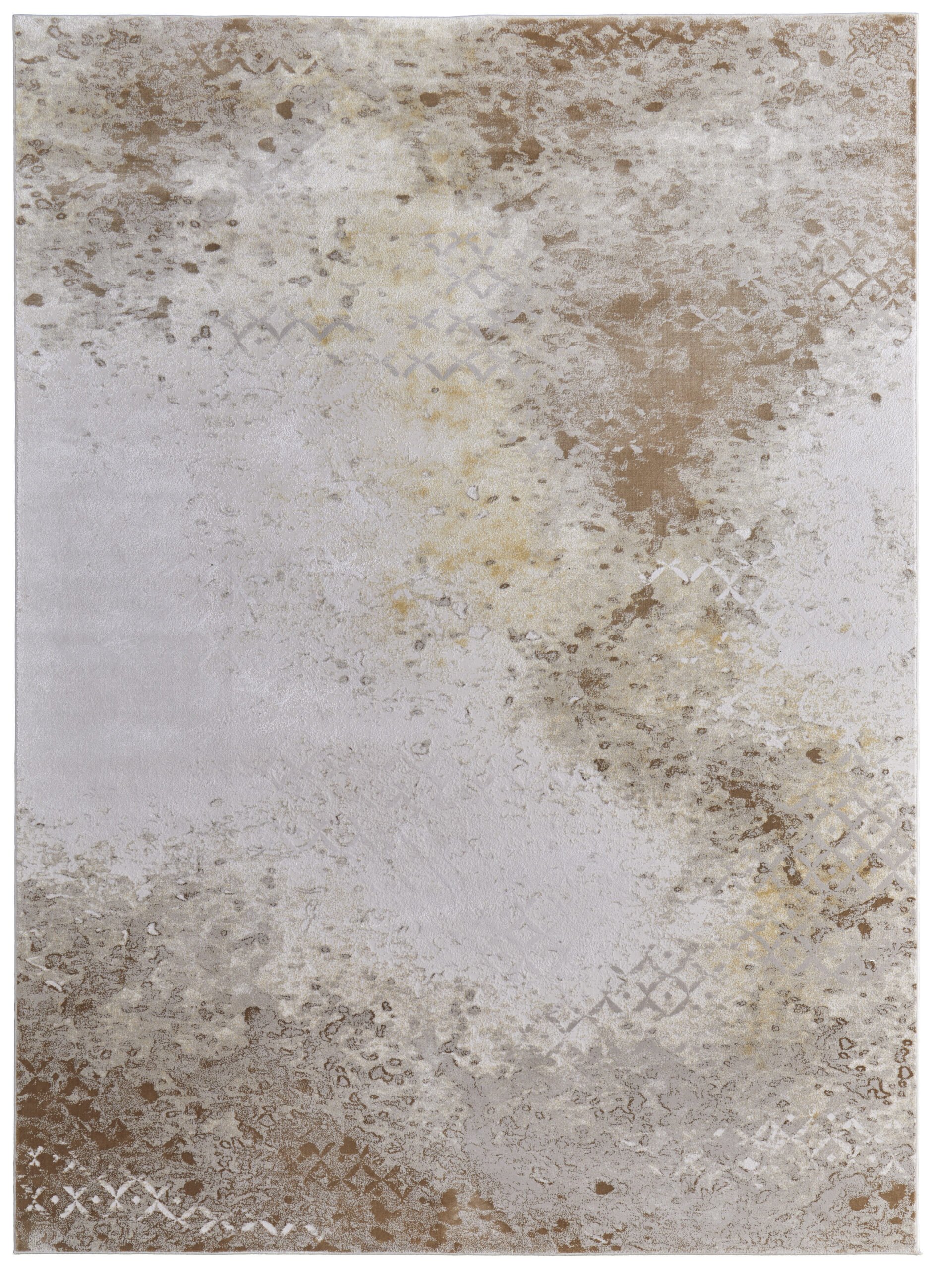 Feizy Waldor Modern Watercolor 39NCF Brown/Tan/Ivory Area Rug