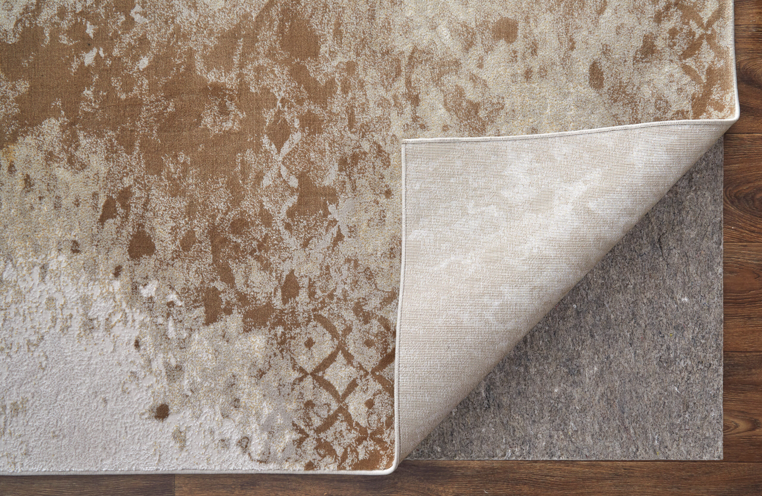 Feizy Waldor Modern Watercolor 39NCF Brown/Tan/Ivory Area Rug - Image 9