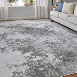 Alternative view of Feizy Waldor Modern Abstract 39NDF Gray/Silver/Taupe Area Rug