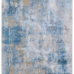 Feizy Cadiz Modern Abstract 3890F Blue/Gray/Gold Area Rug