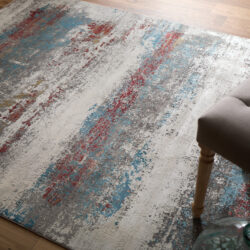 Alternative view of Feizy Cadiz Modern Abstract 3902F Gray/Red/Blue Area Rug
