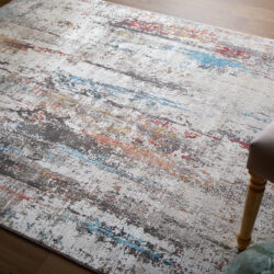 Alternative view of Feizy Cadiz Modern Abstract 3903F Gray/Red/Blue Area Rug