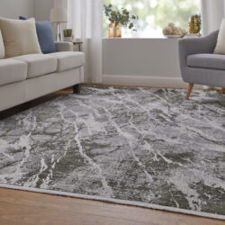 Alternative view of Feizy Cadiz Modern Abstract 39N6F Gray/Green/Taupe Area Rug