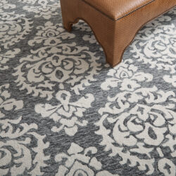Alternative view of Feizy Belfort Traditional Floral & Botanical 8A26F Gray/Ivory/Black Area Rug
