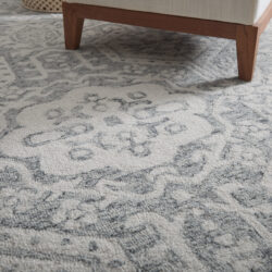 Alternative view of Feizy Belfort Traditional Geometric 8A27F Gray/White Area Rug
