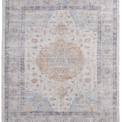 Feizy Caldwell Transitional Medallion 8980F Ivory/Blue/Orange Area Rug