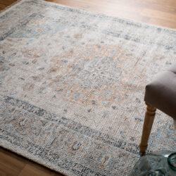 Alternative view of Feizy Caldwell Transitional Medallion 8980F Ivory/Blue/Orange Area Rug