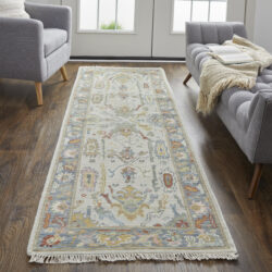 Alternative view of Feizy Karina Traditional Persian 6794F Blue/Gray/Gold Area Rug