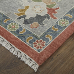 Alternative view of Feizy Karina Transitional Floral & Botanical 69G4F Red/Gray/Ivory Area Rug