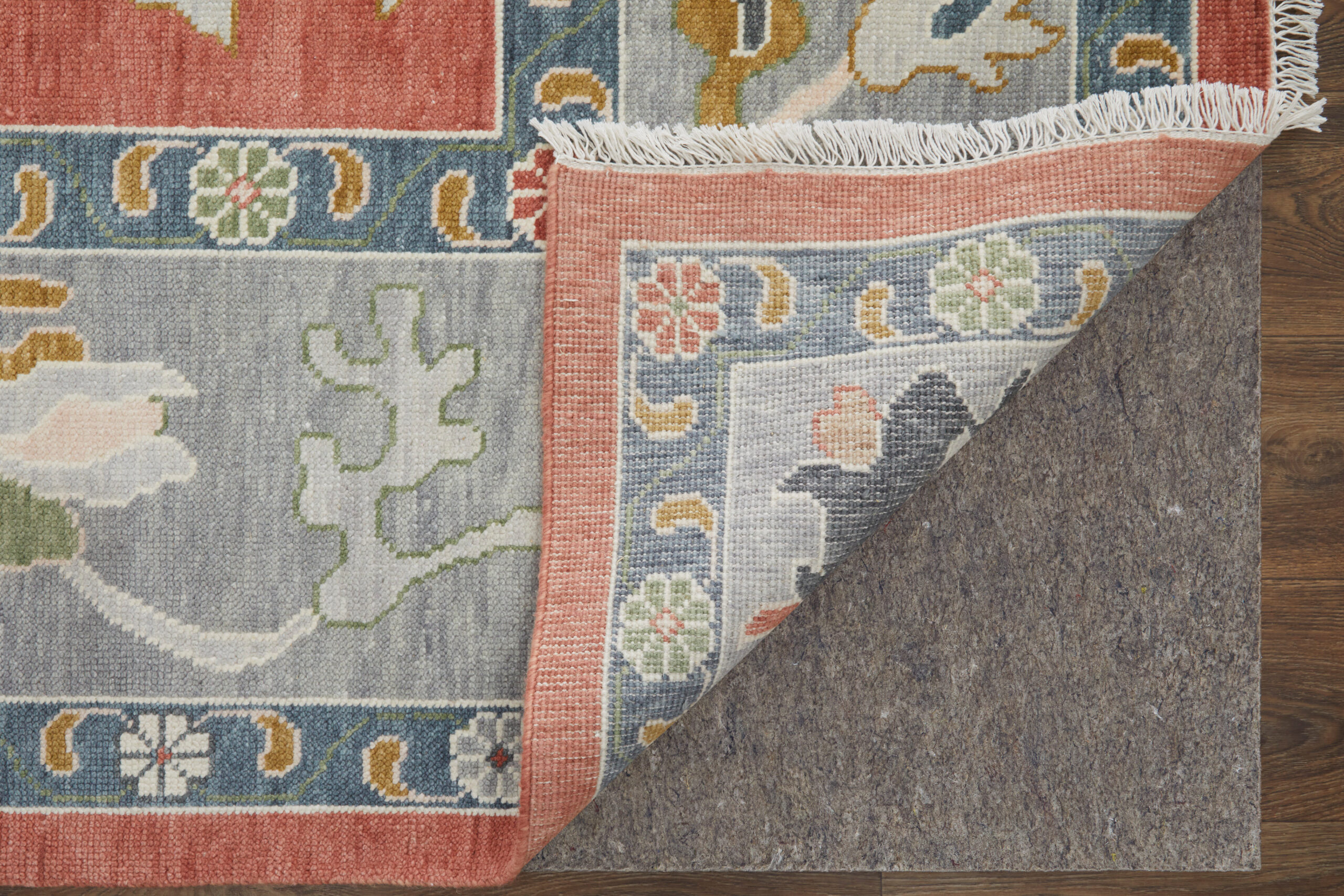 Feizy Karina Transitional Floral & Botanical 69G4F Red/Gray/Ivory Area Rug - Image 6