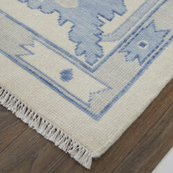 Alternative view of Feizy Karina Transitional Floral & Botanical 69G7F Ivory/Blue Area Rug