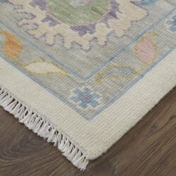 Alternative view of Feizy Karina Transitional Floral & Botanical 69G9F Ivory/Orange/Blue Area Rug