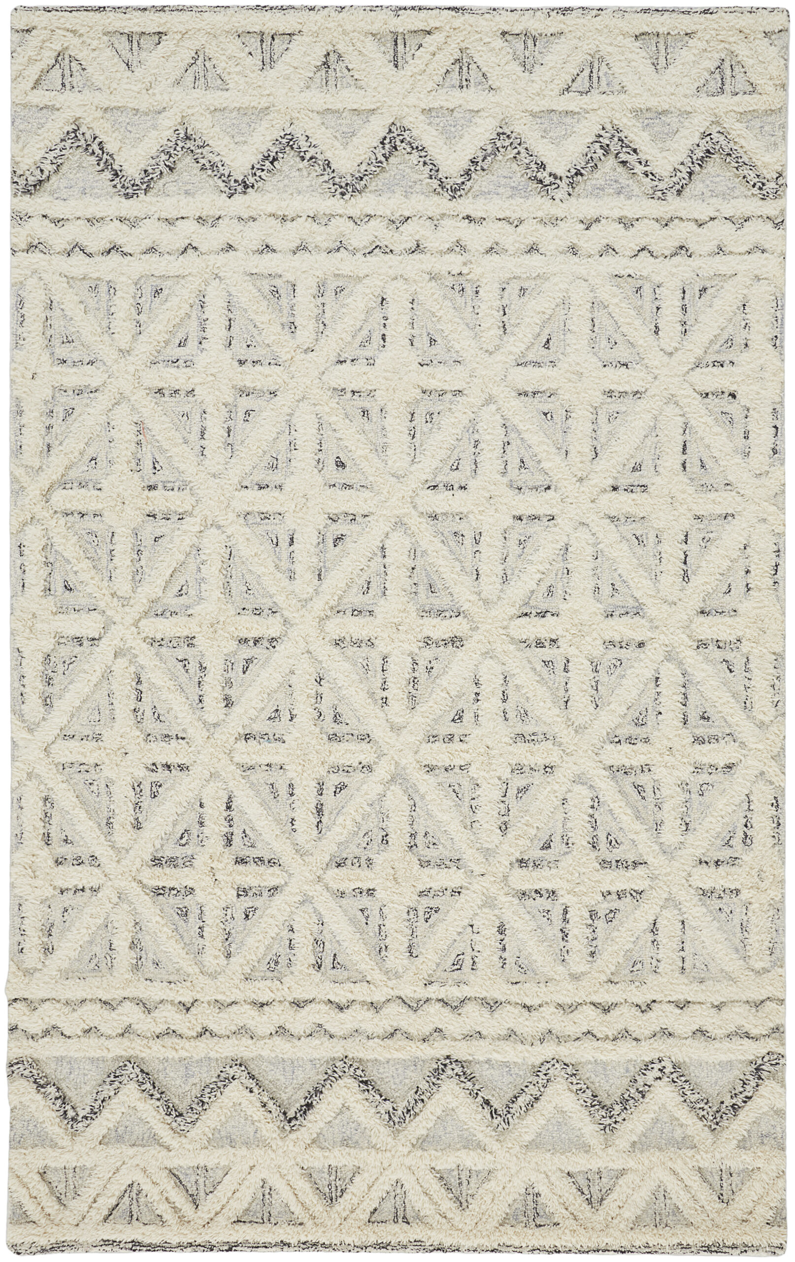 Feizy Anica Transitional Geometric 8007F Ivory/Black Area Rug