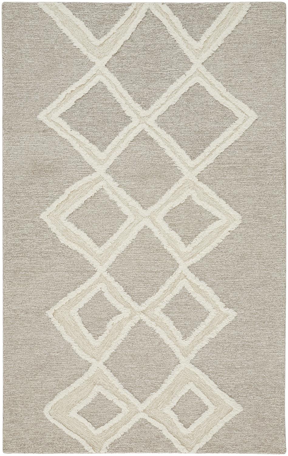 Feizy Anica Transitional Geometric 8009F Gray/Ivory Area Rug