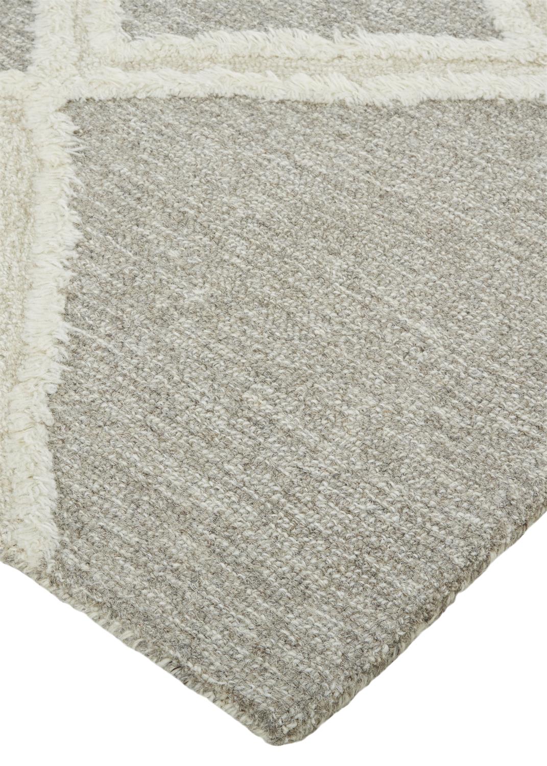 Feizy Anica Transitional Geometric 8009F Gray/Ivory Area Rug - Image 3