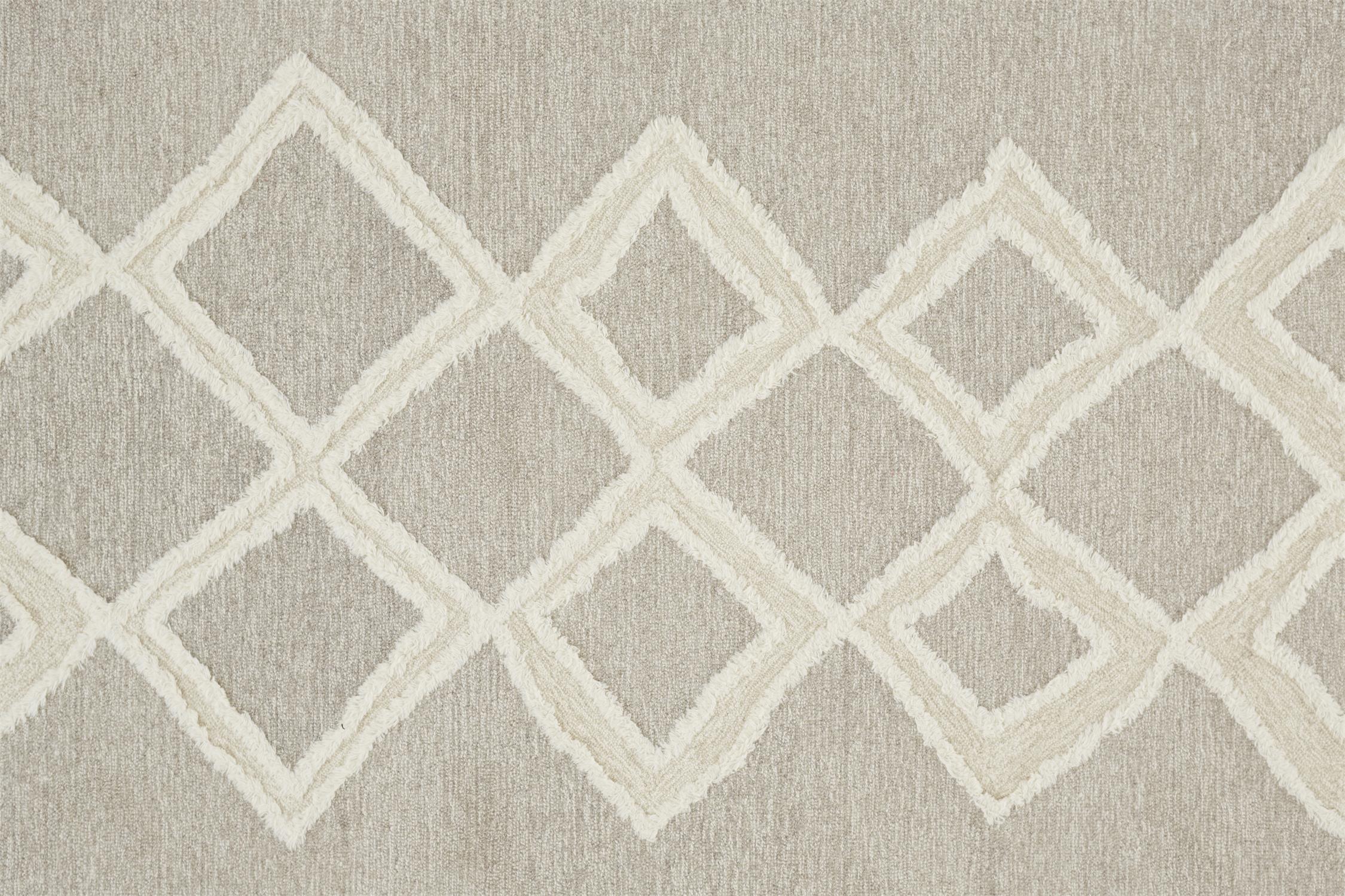 Feizy Anica Transitional Geometric 8009F Gray/Ivory Area Rug - Image 4