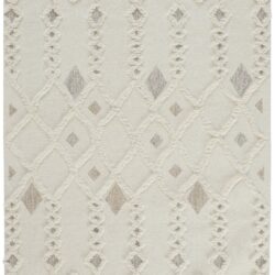 Feizy Anica Transitional Trellis & Lattice 8011F Ivory/Tan/Silver Area Rug