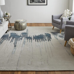 Alternative view of Feizy Anya Transitional Abstract 8882F Ivory/Blue/Gray Area Rug
