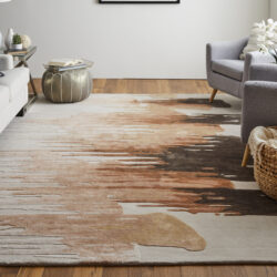 Alternative view of Feizy Anya Transitional Abstract 8883F Red/Brown/Orange Area Rug