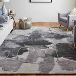 Alternative view of Feizy Anya Transitional Abstract 8885F Ivory/Gray/Taupe Area Rug