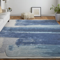 Alternative view of Feizy Anya Transitional Abstract 8921F Blue/Ivory Area Rug