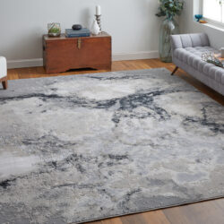 Alternative view of Feizy Astra Transitional Abstract 39L3F Gray/Ivory Area Rug